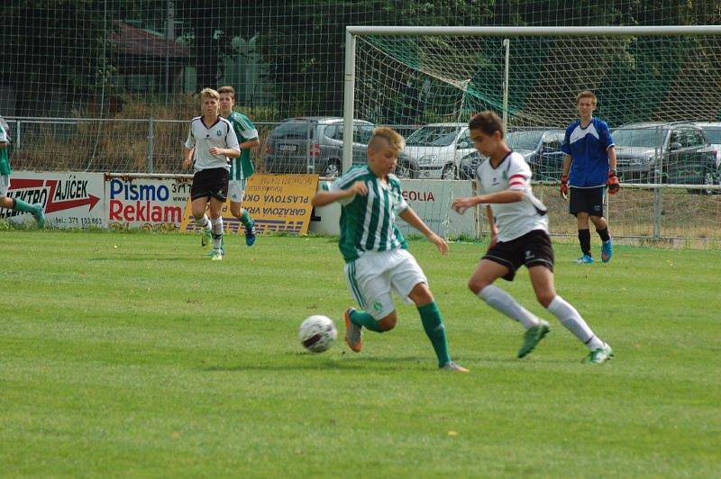 První ligový zápas starších žáků FC Rokycany U15. 