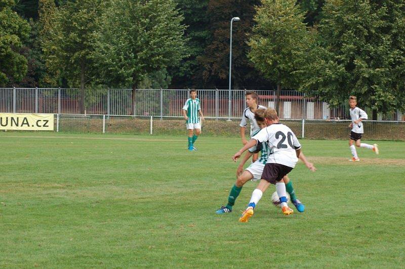 První ligový zápas starších žáků FC Rokycany U15. 