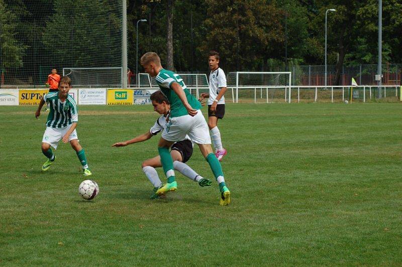 První ligový zápas starších žáků FC Rokycany U15. 