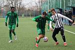 Zimní příprava, 25. února 2023: Admira Praha - FC Rokycany (na snímku fotbalisté v zelených dresech) 4:1 (2:0).