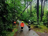 Další vlna bouřek zasáhla ve středu odpoledne a v podvečer jižní a západní Čechy. Snímky zachycují zásah jihočeských hasičů.