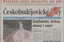 Co jsme psali o povodních v pátek 9. srpna 2002.