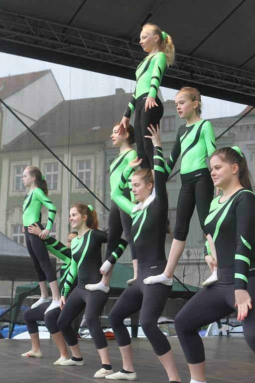 Mezinárodní gymnastické soutěže Eurogym začne v Českých Budějovicích přesně za 101 dní. Na snímku gymnastky ze ZŠ Tučapy.