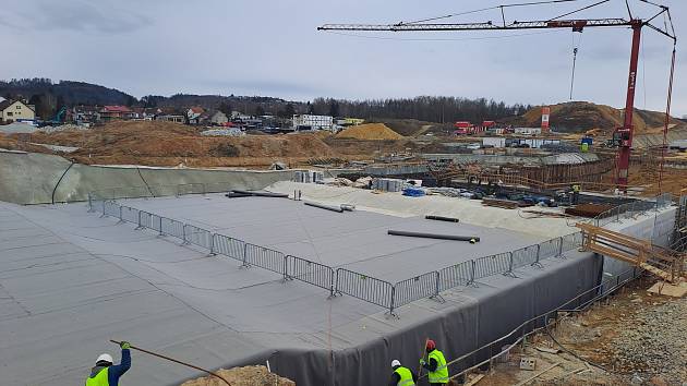 Stavba D3 a tunel Pohůrka v březnu 2023.
