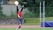V Českých Budějovicích se 11. a 12. září uskuteční mistrovství republiky ve frisbee, hře s létajícím talířem (diskem). Na snímku nedávný Princess Cup pořádaný budějovickým týmem 3SB.