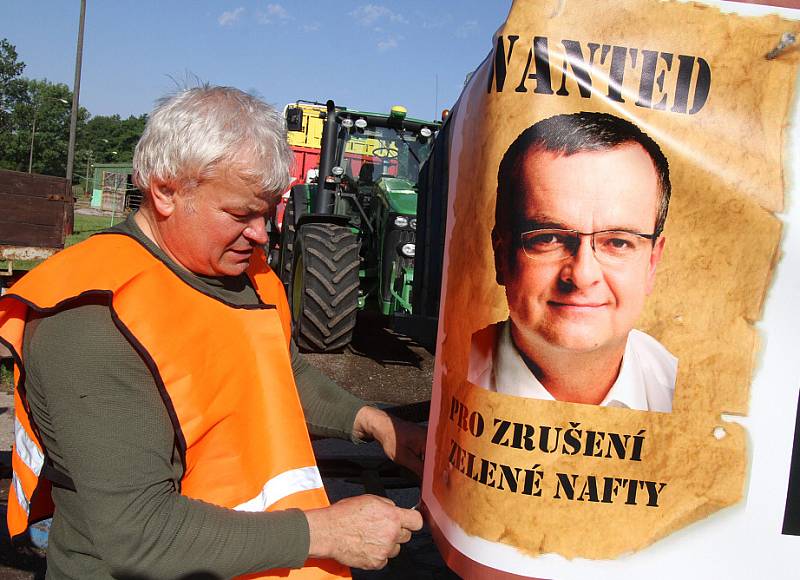 Demonstrace zemědělců na Českobudějovicku