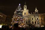 Rozsvícení vánočního stromu na českobudějovickém náměstí.