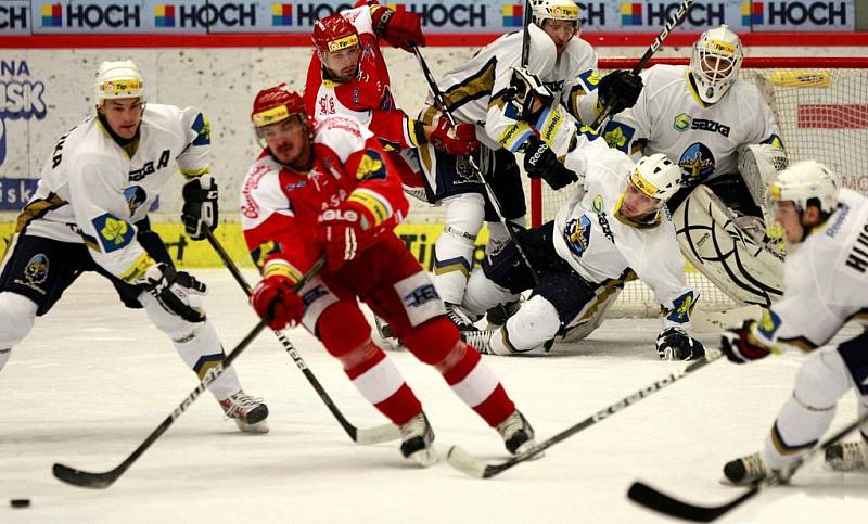 Utkání hokejové Tipsport Extraligy mezi HC České Budějovice a Rytíři Kladno.