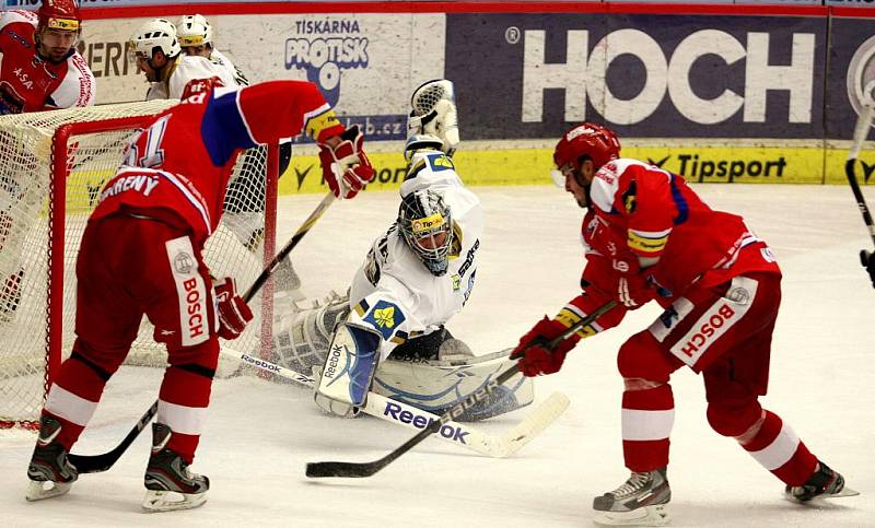 Utkání hokejové Tipsport Extraligy mezi HC České Budějovice a Rytíři Kladno.