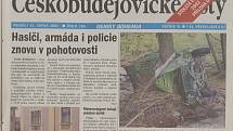 Co jsme psali o povodních v pondělí 12. srpna 2002.