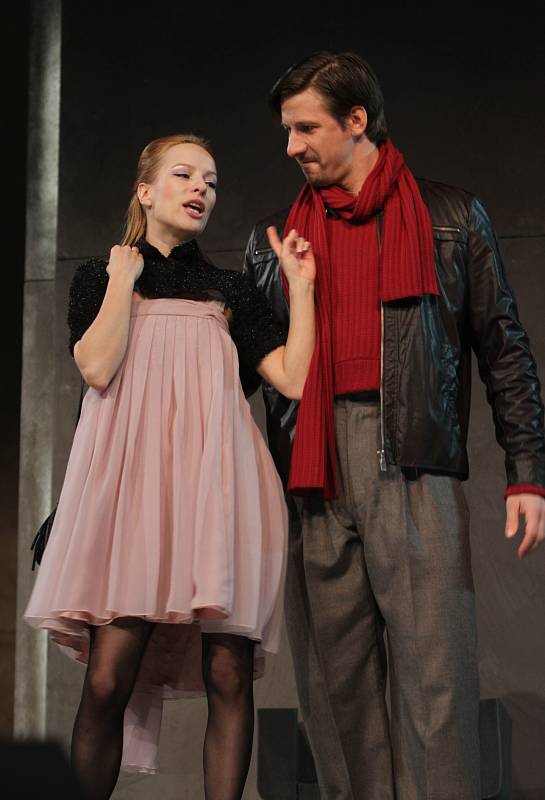 Jihočeské divadlo uvádí slavnou hru Misantrop v moderní verzi dramatika Martina Crimpa. Na snímku Teresa Branna a Václav Liška.