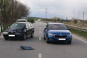 Nedělní nehoda na příjezdu do Českých Budějovic od Dasného.