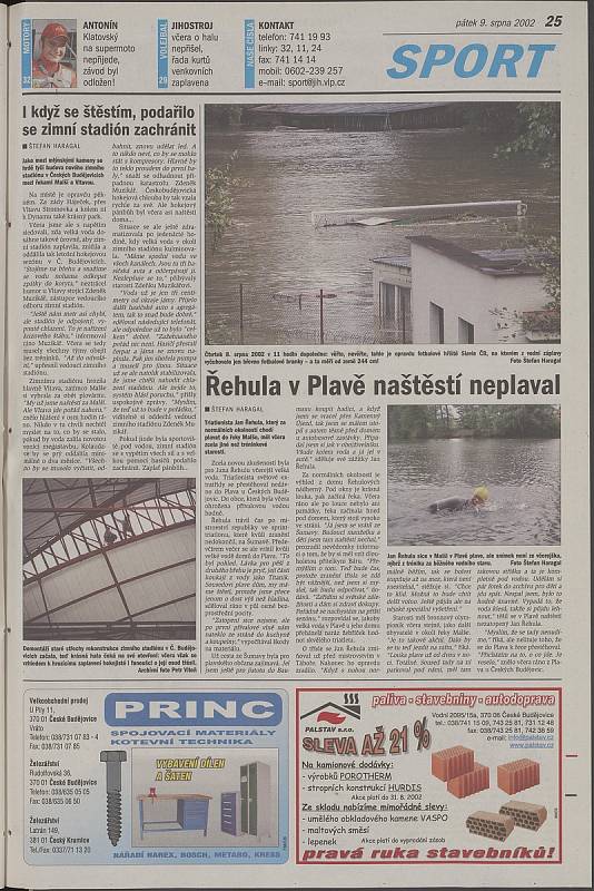 Co jsme psali o povodních v pátek 9. srpna 2002.