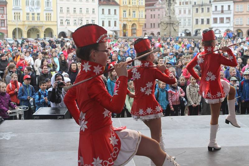 Mezinárodní gymnastické soutěže Eurogym začne v Českých Budějovicích přesně za 101 dní. Na snímku spolek Hlubocké princezny.