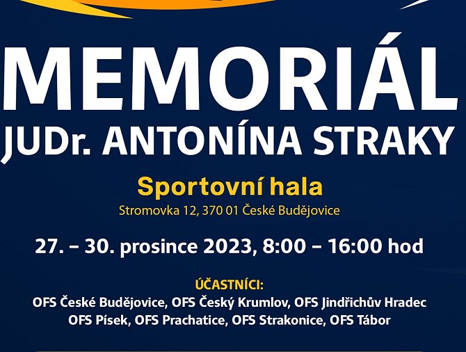Memorál Antonína Straky mladých fotbalistů bude na sklonku týdne denně v českobudějovické Sportovní hale.portovní