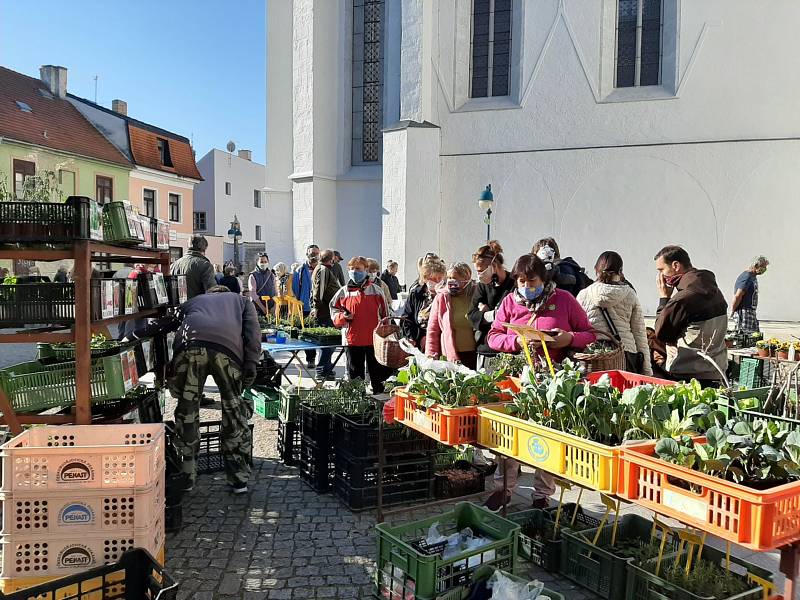 První farmářský trh na Piaristickém náměstí.