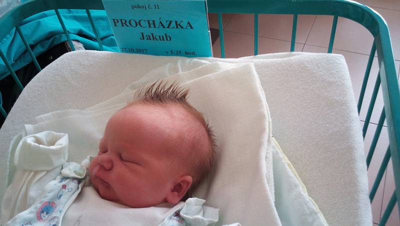 Jakub Procházka se v českobudějovické  nemocnici narodil 27. 10. 2017 v 5.25 h,vážil  3,7 kg. Doma v Českých Budějovicích se na něj  už těšila třináctiletá sestřička Janička s tatínkem.