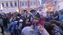 Slavnostní rozsvícení vánočního stromu na náměstí Přemysla Otakara II. v Českých Budějovicích.