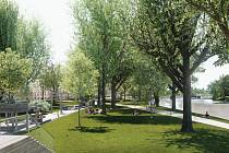 Radnice chystá revitalizaci parku v Dukelské ulici v Českých Budějovicích. Na snímku budoucí podoba.