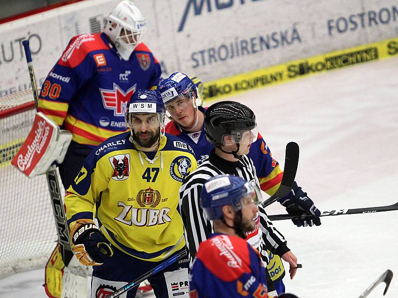 Druhé utkání čtvrtfinále play off hokejové WSM ligy MOTOR České Budějovice - HC ZUBR Přerov v Budvar aréně.