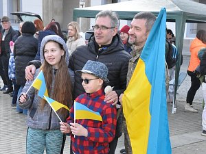 V sobotu odpoledne se na českobudějovickém náměstí Přemysla Otakara II. konala akce Společně za Ukrajinu.