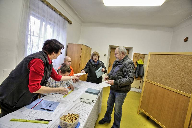 První kolo prezidentských voleb v Komářicích na Českobudějovicku.