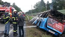 Nehoda autobusu u Plané nad Lužnicí.