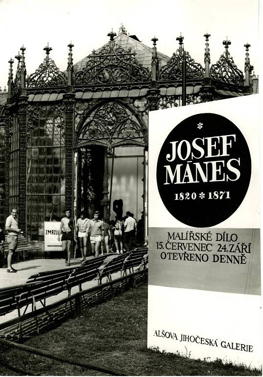 Alšova jihočeská galerie slaví 60 let. Výstava Josefa Mánese v jízádrně, 1972.