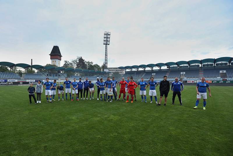 Finále krajského fotbalového poháru Hluboká - Lišov (5:2) na stadionu na Střeleckém ostrově.