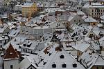 Český Krumlov pod bílou peřinou.