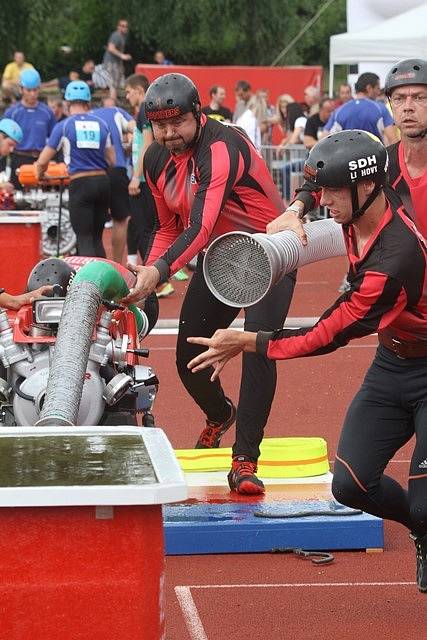 Mistrovství ČR v požárním sportu - disciplína požární útok.