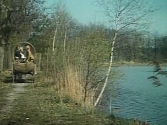 Záběr z filmu Luk královny Dorotky na hrázi rybníků na Třeboňsku.