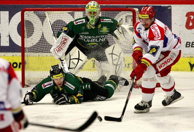 Utkání  51. kola hokejové O2 ELH mezi HC Mountfield České Budějovice a HC Energie Karlovy Vary.