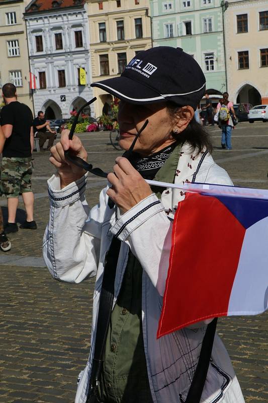 Daniel Landa na českobudějovickém náměstí.