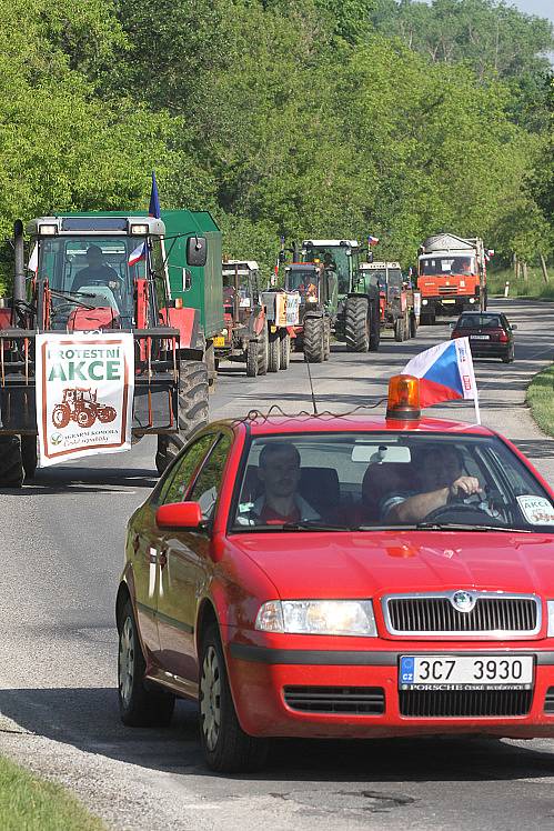Demonstrace zemědělců na Českobudějovicku