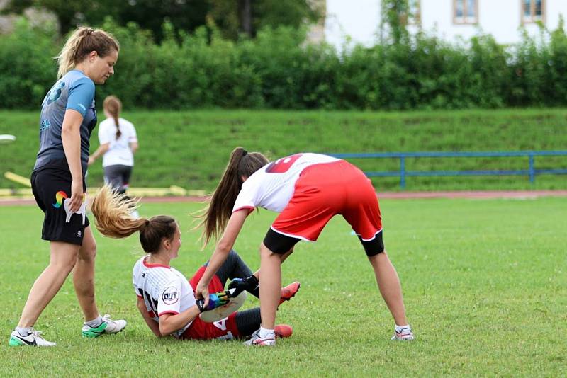 V Českých Budějovicích se 11. a 12. září uskuteční mistrovství republiky ve frisbee, hře s létajícím talířem (diskem). Na snímku nedávný Princess Cup pořádaný budějovickým týmem 3SB.