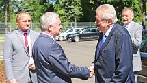 Prezident Miloš Zeman dnes navštívil Kovosvit MAS v Sezimově Ústí.