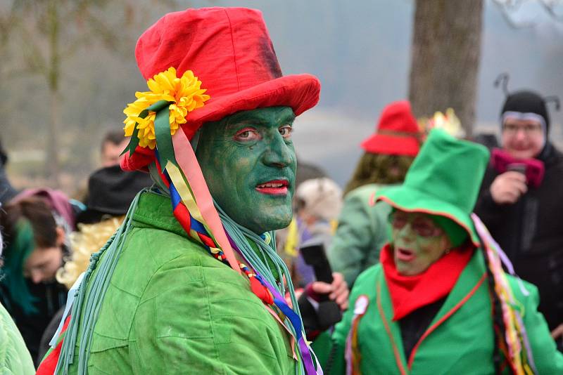 Masopustní obchůzka masek Podskalím v Týně nad Vltavou.