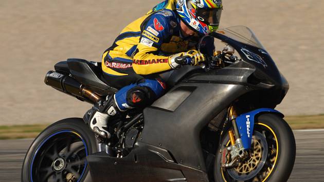 Jakub Smrž při testování nového motocyklu Ducati v Almerii.
