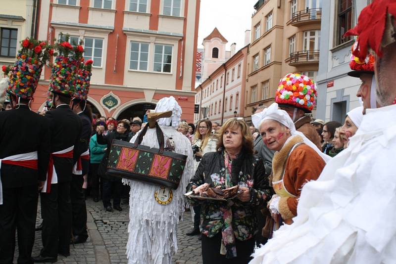 Masopustní koleda v Českých Budějovicích.