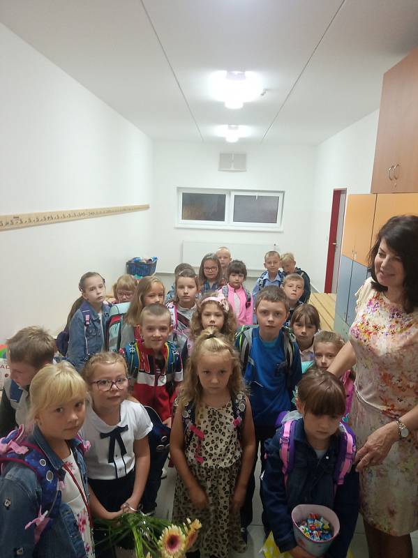 Noví žáci 1.C na základní škole Oskara Nedbala v Českých Budějovicích.