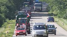 Demonstrace zemědělců na Českobudějovicku