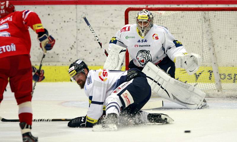 Utkání Tipsport hokejové extraligy mezi HC České Budějovice a Bílí Tygři Liberec. 