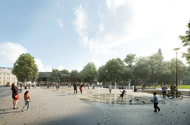 V architektonické soutěži na novou podobu Senovážného náměstí vyhrál návrh od ateliéru Pavel Hnilička Architects+Planners, s. r. o. (na snímku vizualizace).
