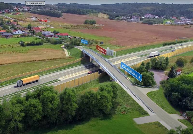 Vizualizace D3. Ulice Ke Studánce bude přes dálnici převedena po novém mostě.