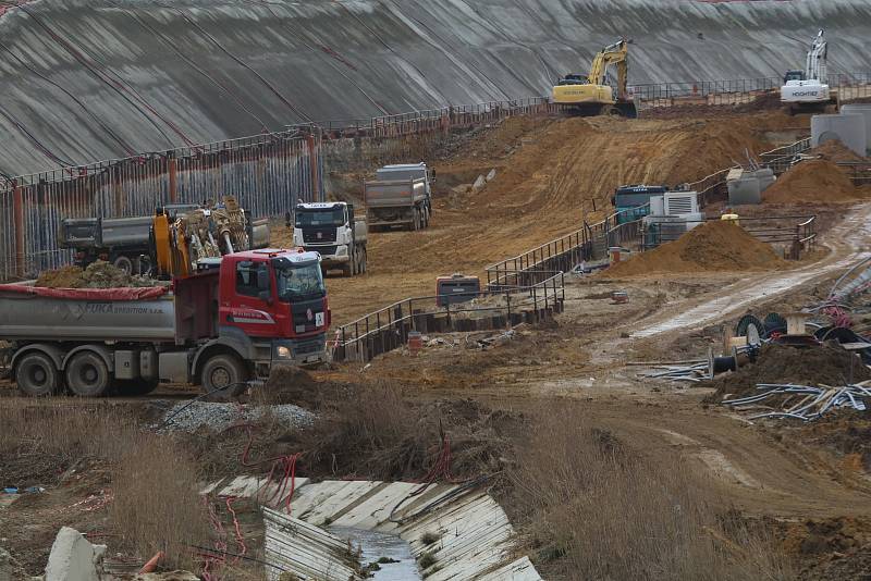 Výstavba dálnice D3 a obchvatu Českých Budějovic,stavaba v Suchém Vrbném