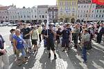 Odborářská demonstrace proběhla také v Českých Budějovicích