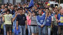 Odborářská demonstrace proběhla také v Českých Budějovicích