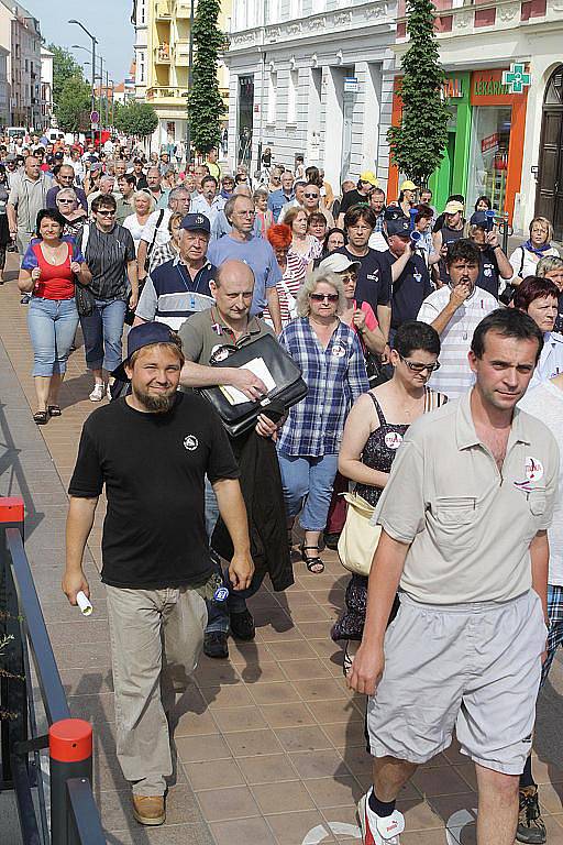 Odborářská demonstrace proběhla také v Českých Budějovicích