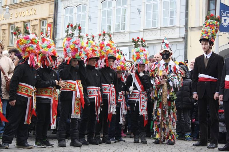 Masopustní koleda v Českých Budějovicích.